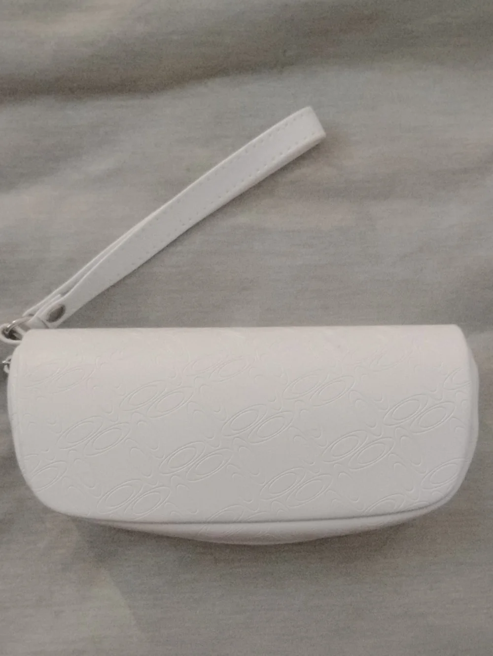 Oakley White Embossed Sunglasses Case with Wrist Strap
